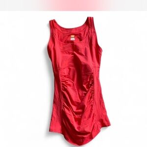 Lucy Power Supplex Nylon Blend Gathered Pullover Workout Tank Top Salmon